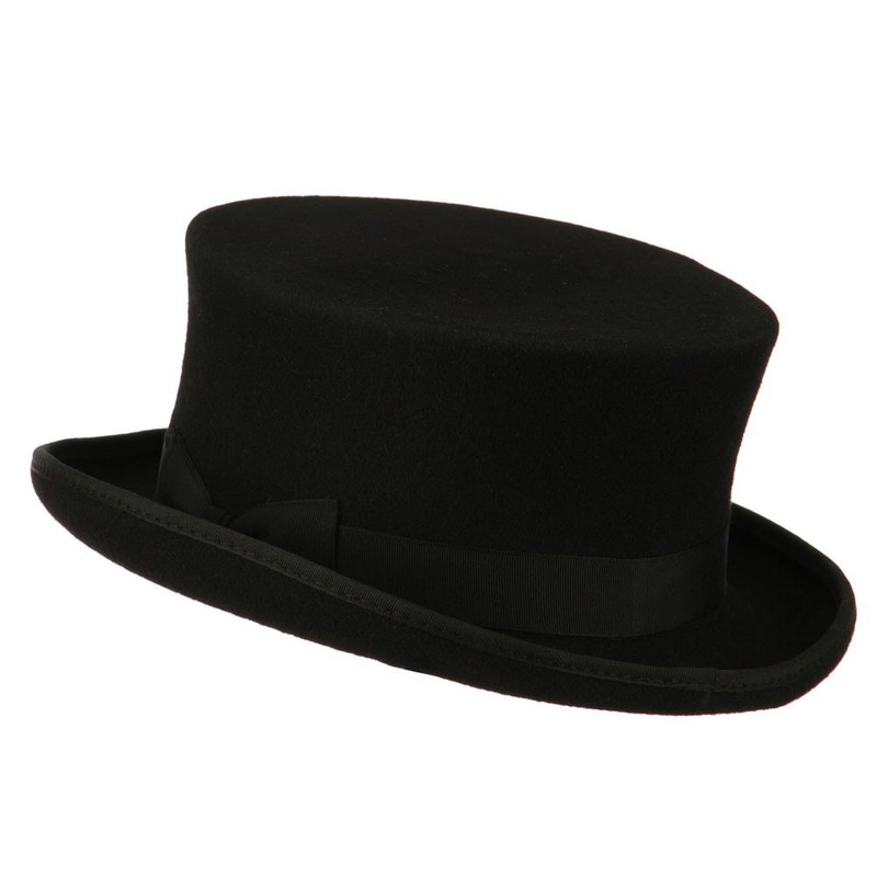 Men's Top Hat Wool Felt Hat - Black M