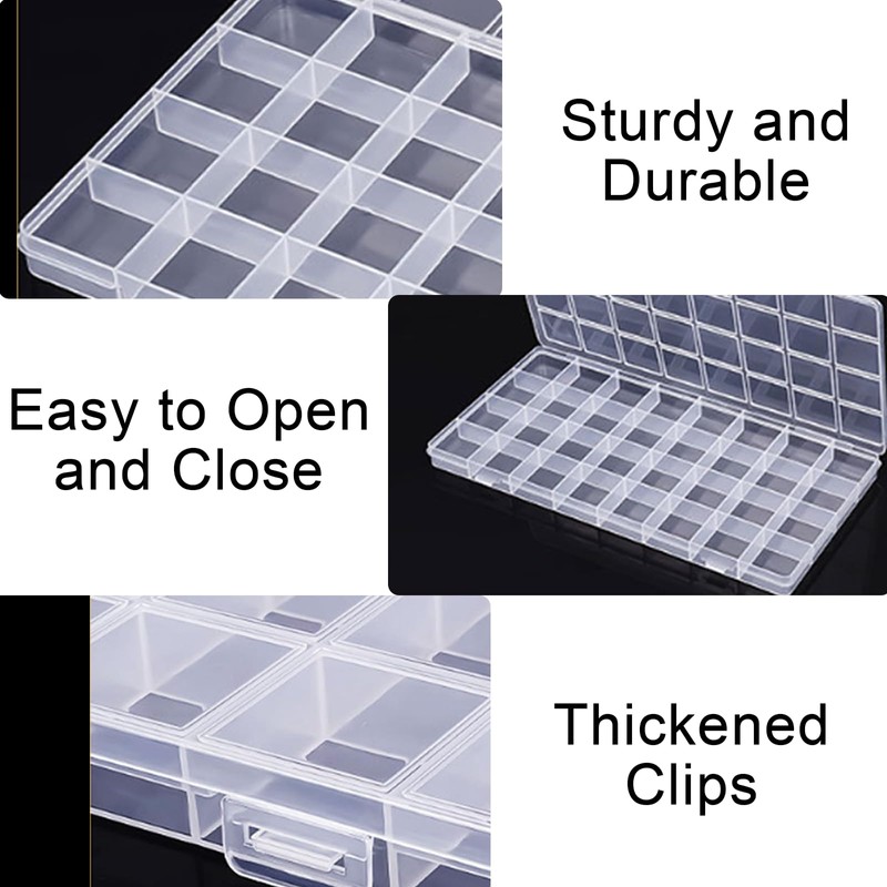 Fychuo 32 Grids Clear Mini Storage Box, Small Snack Box