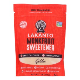 UD_Lakanto 16 oz Case of 8 Golden Monkfruit Sweetener (Erythritol) Food Additive Powder in Dried Bag Usage Sweetner