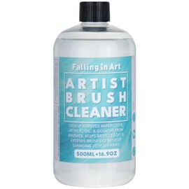 Falling in Art Paintbrush Cleaner, Effective Airbrush Cleaner and Restoration Solution, Professional Oil and Acrylic Paint Remover for Artists, 16.9 Oz Bottle