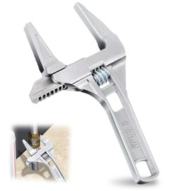 Wide Jaw Adjustable Spanner, Alloy Material 6-68mm Opening Adjustable Wrench, Sink Tap Spanner for Bathroom Washbasin Tube (Silver)