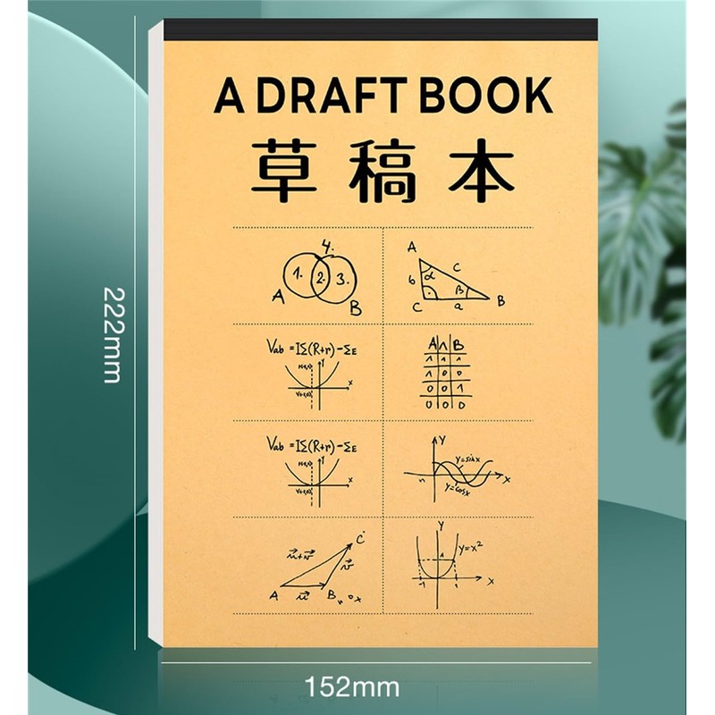 パーティション草稿本 10冊セット 空白スクラッチ紙 ノートパッド 計算用紙 両面書ける 数学学生用 演算草稿用 メモ帳 落書き
