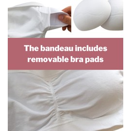 MAGIC BODYFASHION Women's Bandeau Bra Strapless Wire Free Seamless, White, XL