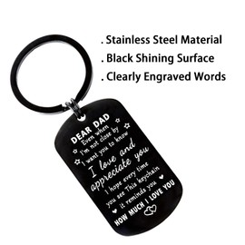 Meaningful Dad Gifts from Daughter & Son - Cute Keychain Gifts Ideal for Dad Birthday Father's Day Christmas Valentine's Day