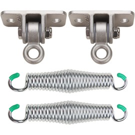 Butizone Porch Swing Hanging Kit, 304 Stainless Steel Swing Hangers and Galvanized Springs for Ceiling Mount Porch Swings and Hammock Chairs, 700 Lbs. Capacity, Set of 2