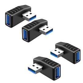 EasyULT 2 PCS USB Right Angle Adapter USB 3.0 Adapter Couplers 90 Degree Male to Female,USB 90 Degree Adapter, Compatible with All Usb Interface Devices