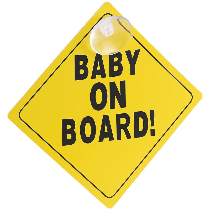 infactory Car Window Signs: Baby on Board Sign with Suction