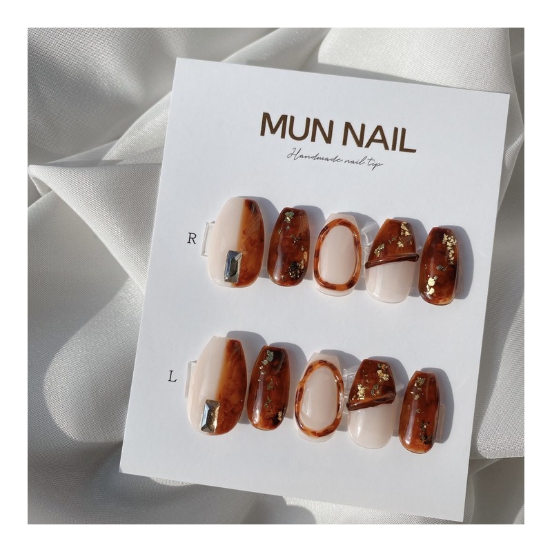 MunNail new fall pumpkin marble nail✨ - Mediaval / MunNail