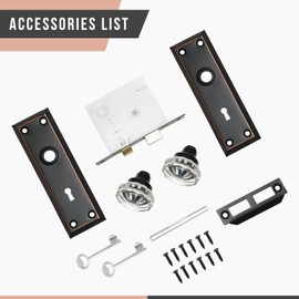 senharvest Mortise Lock Set for Interior Door - Vintage Crystal Glass Door Knobs with Skeleton Key & Oil Rubbed Bronze Finish 2 Pack