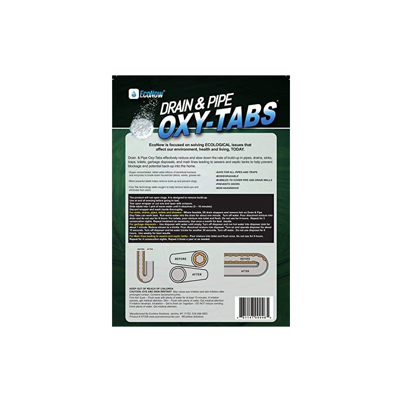 Drain & Pipe Oxy-Tabs for Garbage Disposals - Eliminates Garbage