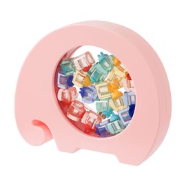 Ange Smile Baby Teeth Case, Acrylic Growth Commemorative, Elephant Type, Storage Case, Includes Hair Bottle Included, Freestanding, Decorative, Pink