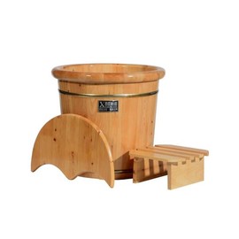 Hinoki 히노끼족욕통 발습식 편백나무 발찜질 40CM 건식 [40둥근 부 훈증접시 도르래 뚜껑] Hinoki Foot Soaking Tub with Dry Bathing Method 40CM [40 Round Charcoal Incense Plate Pulley Lid]