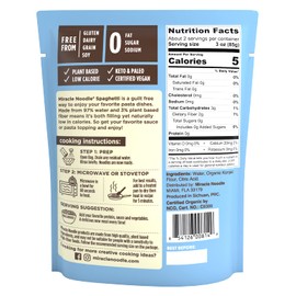 Miracle Noodle - Ready To Eat Organic Spaghetti Keto, Vegan, Gluten Free, Low Carb Rice, Low Calorie Rice, Soy Free - 7 Oz, 6-Pack