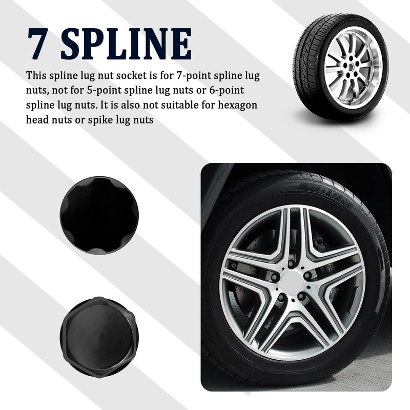 2PCS Lug Nut Socket Set,7 Spline Wheel Lock Removal Kit