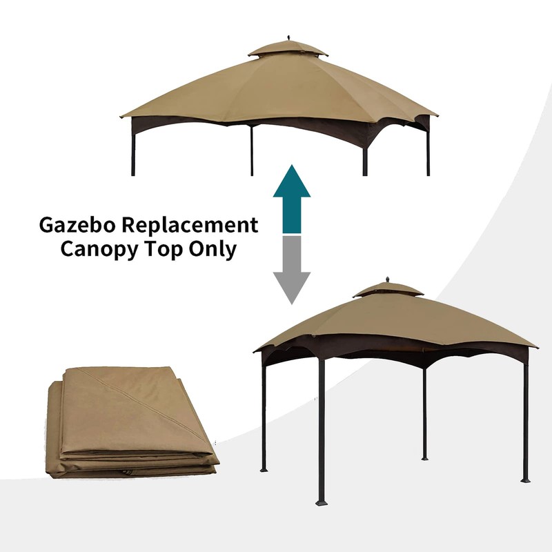 Wonwon Gazebo Replacement Canopy Top Cover 10X12 Double Tiered Canopy