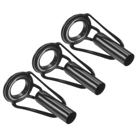 PATIKIL 4.6mm Tube Dia Fishing Rod Tips Repair Kit, 3pcs Stainless Steel Black Guide Ring for Saltwater Freshwater Fishing