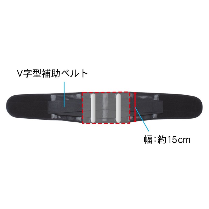 山田式 ブラック 腰椎スリムコルセット 腰用 Mサイズ (ウエスト65~85cm) 黒