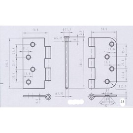 Richelieu Hardware 81822ORBB Reversible Full Mortise Combination Butt Hinge, 4 in (102 mm), Oil-Rubbed Bronze Finish, (3 Pack)
