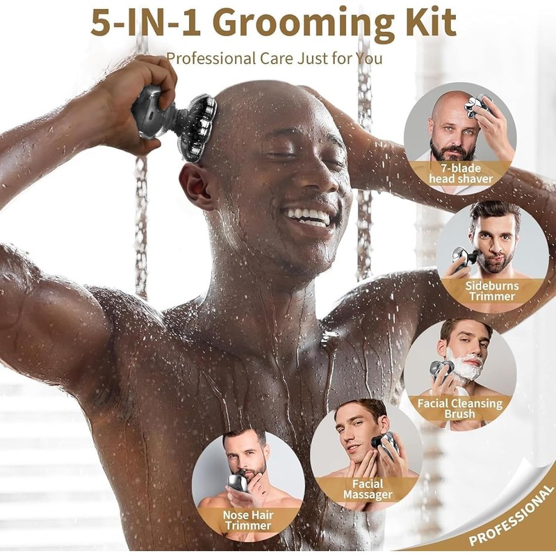 SHPAVVER Head Shavers for Bald Men: 5-in-1 Electric Razor -