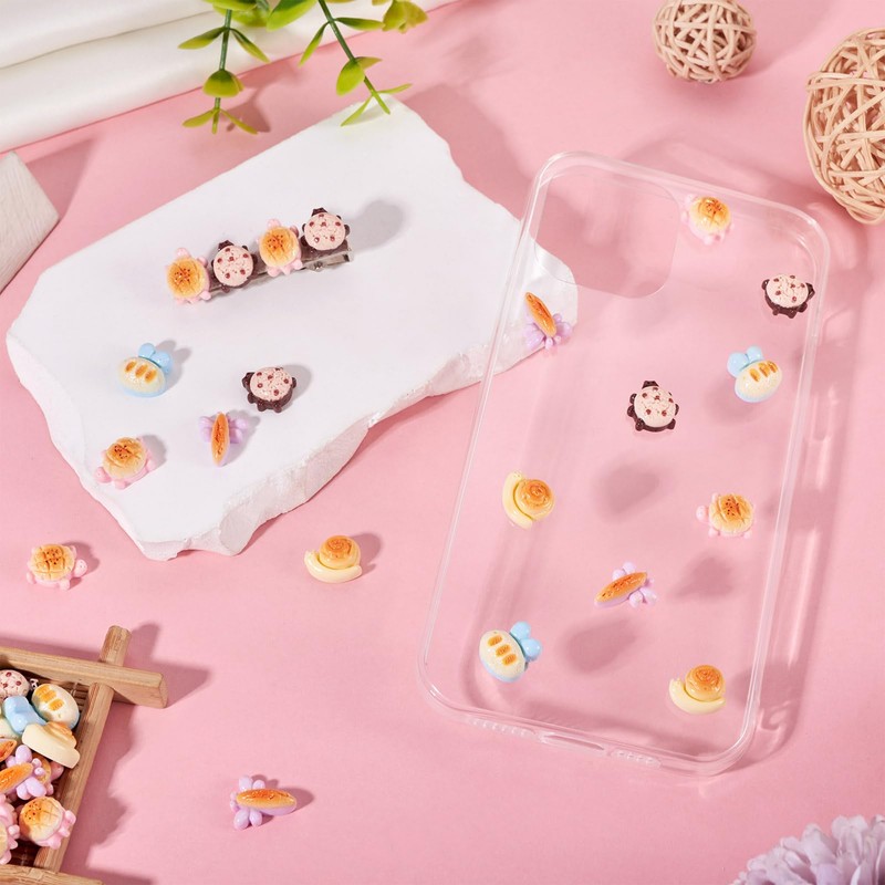 Magibeads 50Pcs Mini Resin Breads for Dollhouse Animal Shaped Food