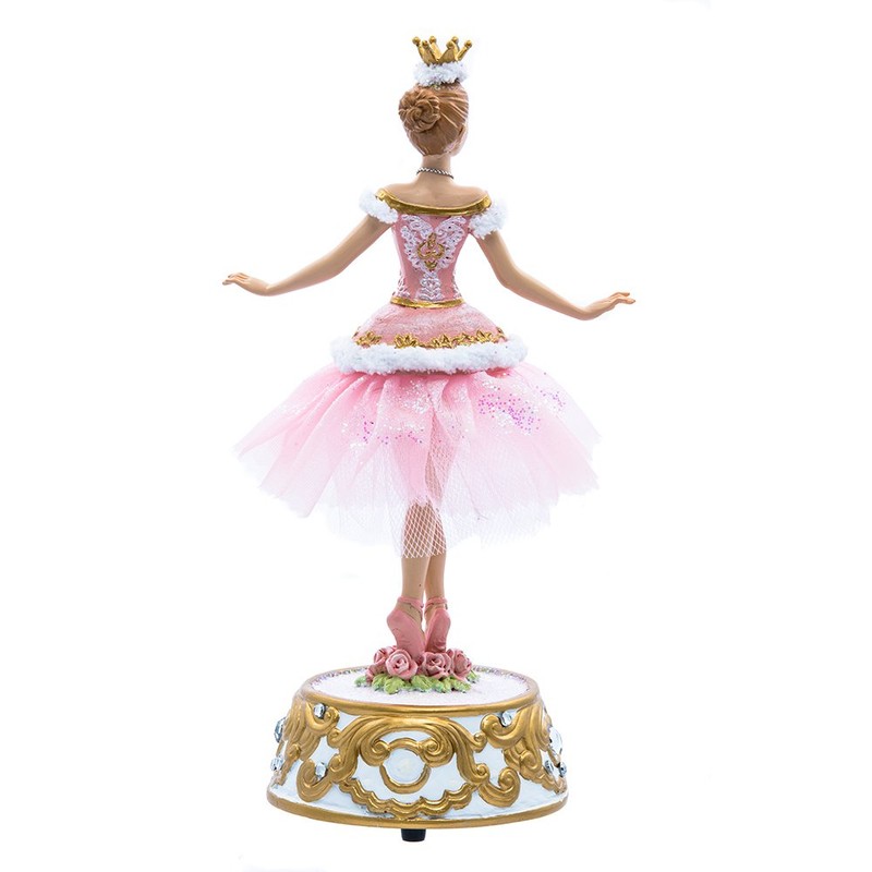 Kurt Adler Figura de Bailarina de Base Musical Rosa de