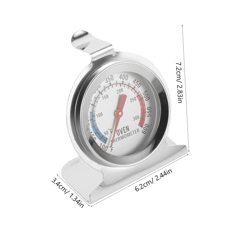 KONTONTY 2Pcs Stainless Steel Oven Thermometers Dual Scale High Temperature