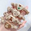 Beige Heart Scrunchie 4-Piece Set (WFG7H5S) / 베이지하트 곱창헤어끈4개세트 (WFG7H5S)