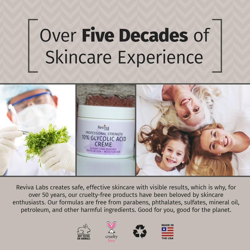 Reviva Labs 10% Glycolic Acid Creme Daily Moisturizer and Mild