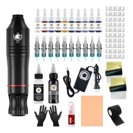 Kit De Tatuaje Completo Profesional De Alta Calidad. Kit De Tatuaje Profesional Marca Tt. Máquina De Tatuaje De Alta Calidad. Kits De Tatuajes Para Principiantes Versus Kits De Tatuajes Profesionales