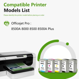 940XL High Yield Ink Cartridges (5-Pack, 2Black/1Cyan/1Magenta/1Yellow) Replacement for HP 940 940XL OfficeJet Pro 8000 8500A 8500 8500A Plus Printers