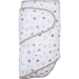 Miracle Blanket Baby Sleep Wearable Swaddle Wrap for Newborn Infant Boy or Girl 0-3 Months, Gray Stars