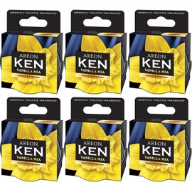 AREON Ken Lufterfrischer Vanille Mia Auto Duft Autoduft Wohnung Dose Duftdose Erfrischer 3D Set (Vanilla Mia Pack x 6)