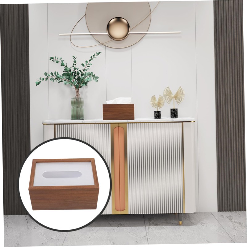 WOONEKY Rectangular Tissue Box Holder for Desktop Simple Design for