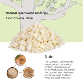 Niteangel Aspen Shaving Hamster Beddings for Syrian Dwarf Hamster Gerbil Mice Degu Rat Rabbit Bunny Guinea Pig Chinchilla Hedgehog or Other Small Pets (65L - 8 mm)