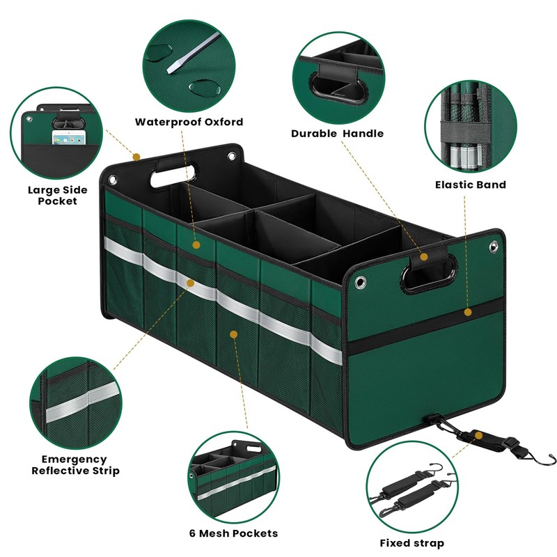 WINHUNT Car Trunk Organizer, Car Storage Organizer, Collapsible Multi Compartment