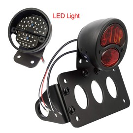 Amazicha Motorcycle LED Tail Light Brake Rear light 1" side mount License Plate Bracket Compatible for Harley Sporster Bobber Chopper Sportster