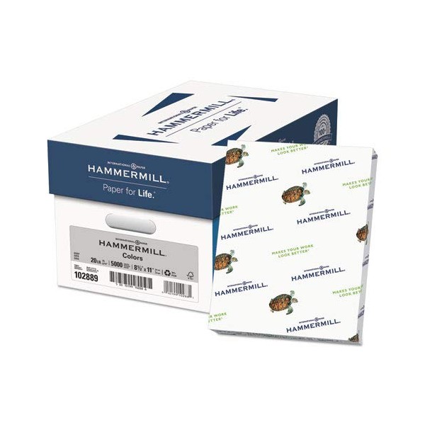 Hammermill Recycled Colors Paper, 20lb, 8-1/2 x 11, Gray, 500