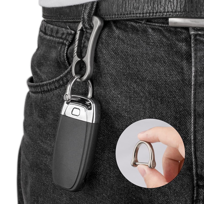 TISUR Keyring Titanium Extra Large D-Ring Key Car Motorcycle Keychain