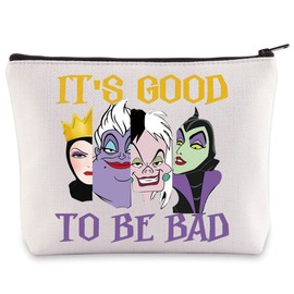 BWWKTOP Villains Movie Cosmetic Makeup Bag Evil Queen Ursula Fans Gifts It's Good To Be Bad Villain Queen Zipper Pouch Bag Villains Merchandise, Good To Be Bad, Bag