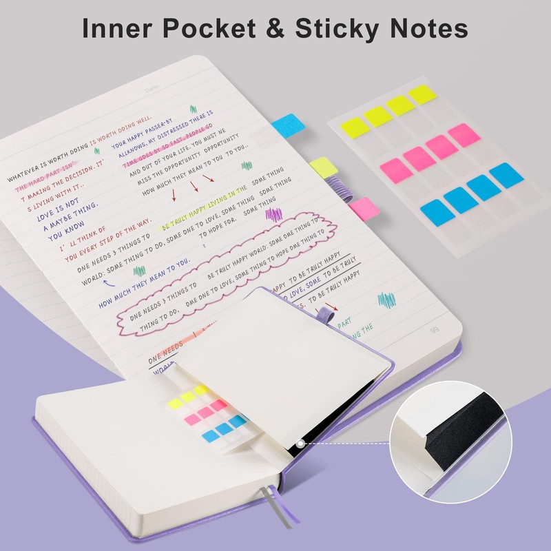 EMSHOI A5 Notebook Lined Journal - 320 Numbered Pages, 100gsm