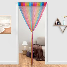 2 Pack 39 x 79 Inch Beaded Curtain String Door Curtains, Hippie Room Decor Beaded Curtains for Doorway, Closet Curtains, Room Divider Privacy Decor, Boho Home Decoration for Bedroom, Party, 6 Colors