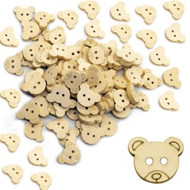 Qinsky Bärenknöpfe,100 Holzknöpfe Babyknöpfe Zum Stricken Originelle Knöpfe Für Babykleidung Kinder Strickjacken Basteln Holzknöpfe Zum Nähen Basteln Dekorationen Usw
