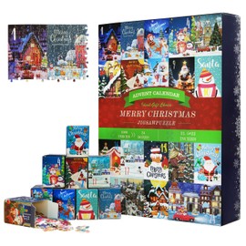 Advent Calendar 2024 Christmas Jigsaw Puzzle - 24 Days Christmas Countdown Calendar, Puzzles for Adults 1000 Pieces, Advent Calendar 2024 Adult Gifts