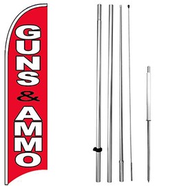 Guns & Ammo Windless Feather Swooper Flag Kit Banner Sign rb-h