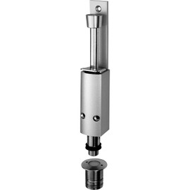 KWS 124202 Silver Door Stop with Floor Bush, Lock Hub 60 mm, Painted Aluminium / Stainless Steel