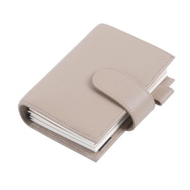 Moterm Companion Traveler's Notebook Cover - Upgraded Design with Back Pocket (Passport Size, Pebble-Taupe)