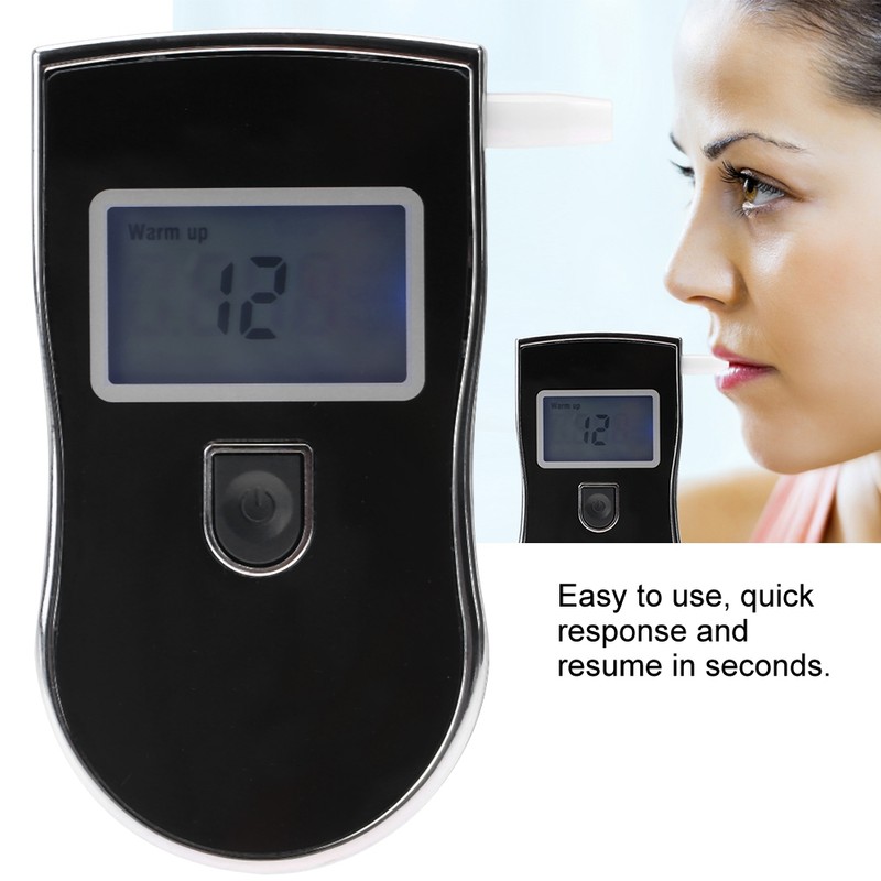 Professional Digital Breath Alcohol Tester High Precision Portable Black