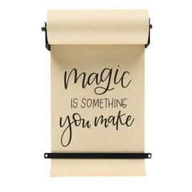 Rettel Roller Kraft Paper Roll Display, Wall Decor, Kitchen Decor, House Decor, Art Wall Mount - (1) Kraft Paper Roll Included (24 Inch, Black)