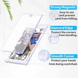 KAHEIGN 12 x Trading Card Cases with Magnet, 35PT Magnetic Card Holder, Plastic, UV Protection, Card Sleeves, Transparent Cards, Frame, Trading Cards, Protective Cases for Playing Cards, Sports Cards