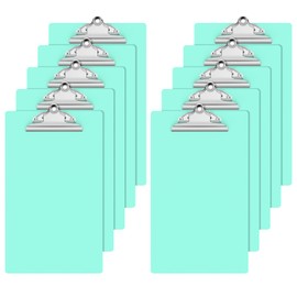 Macroclo Legal Size Clipboard, Teal Plastic 8.5 x 14 Clip Board for Lawers, Heavy Duty Butterfly Clip, 9 x 15 in, Office & School Supply(Pack of 10)